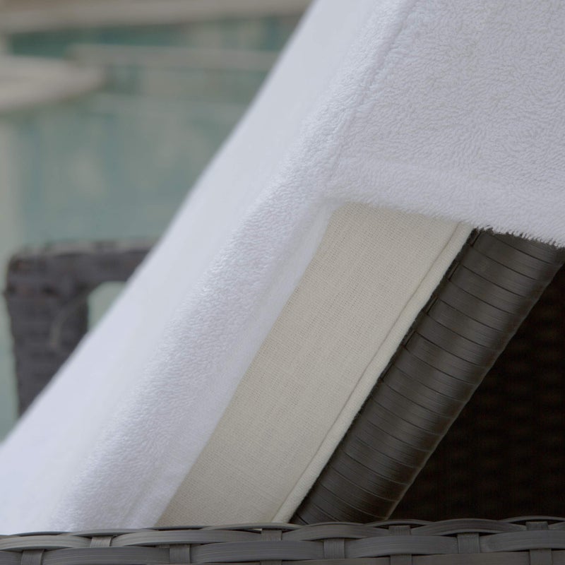 SUPERIOR 100% Cotton Lounge Chair Cover with Personalized Monogrammed Letters, Thick, Super Soft, Plush and Highly Absorbent Cotton Terry Towel, Bright White, T - Image 4